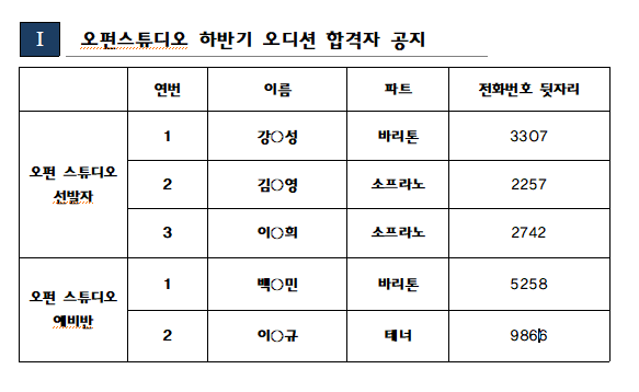 하반기 오디션 합격자 공지.PNG